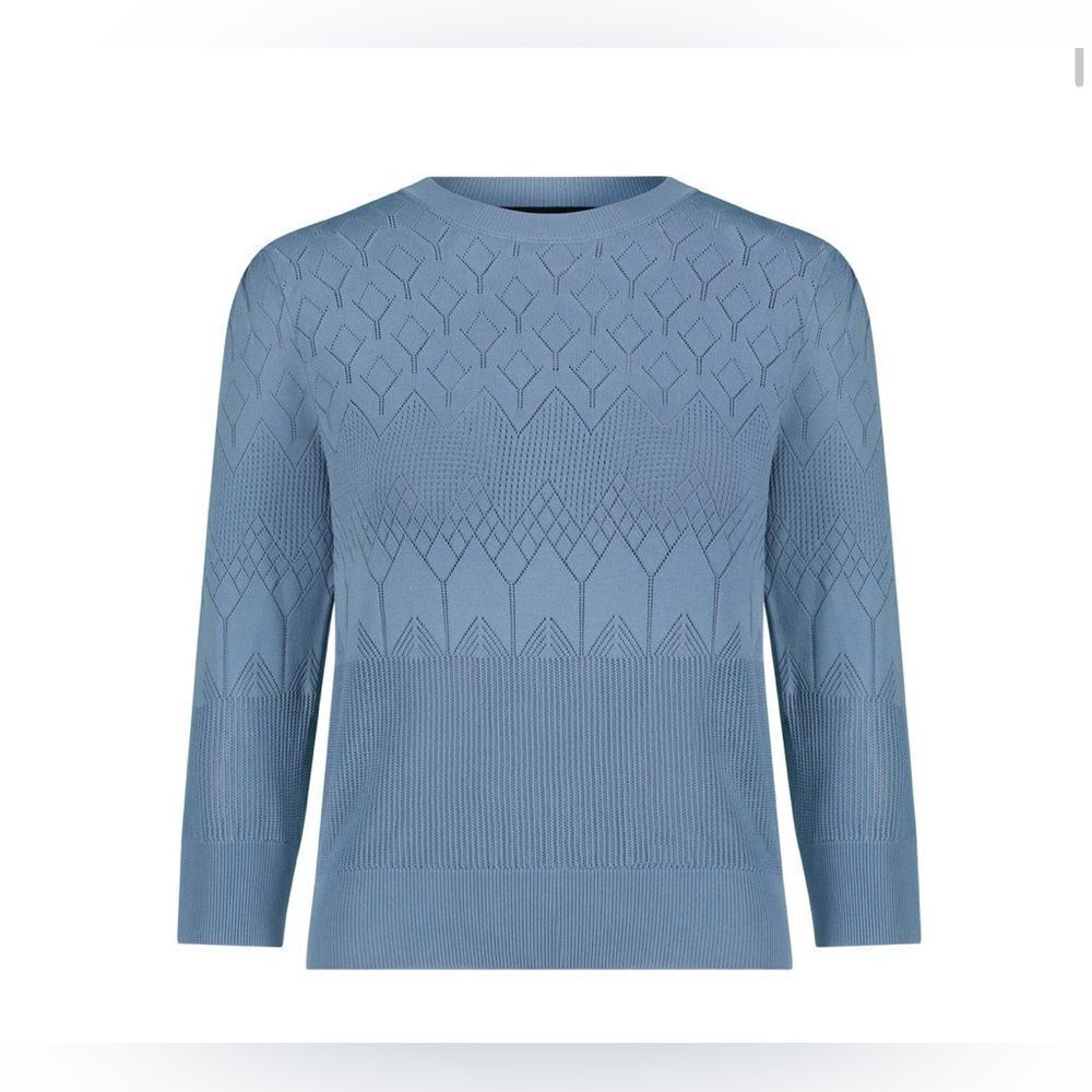 Aleeza Paris Daphne blue knit top, XS